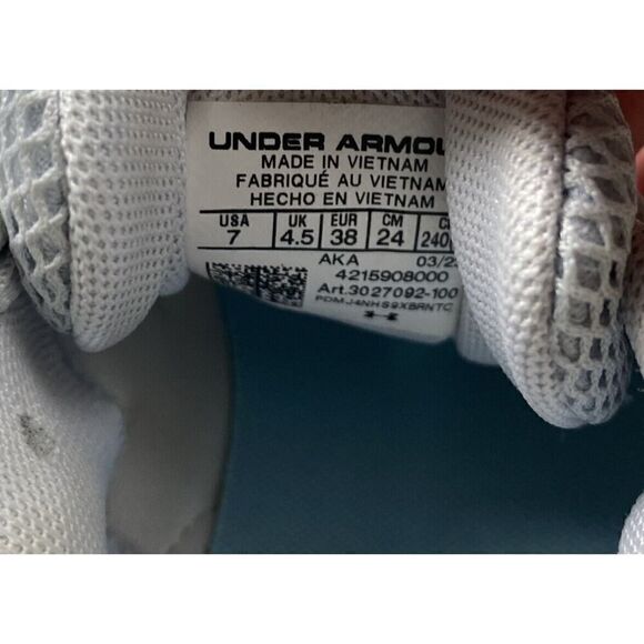 Big Girls Under Armour Assert 10 AC 'Paint Splatter' 3027092‎ Gray Size 7 Youth - Picture 8 of 11